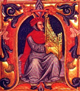 Ilustración de Landini tocando un órgano