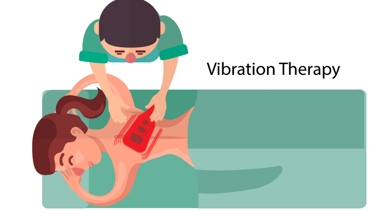 Picture of a patient receiving vibration therapy.