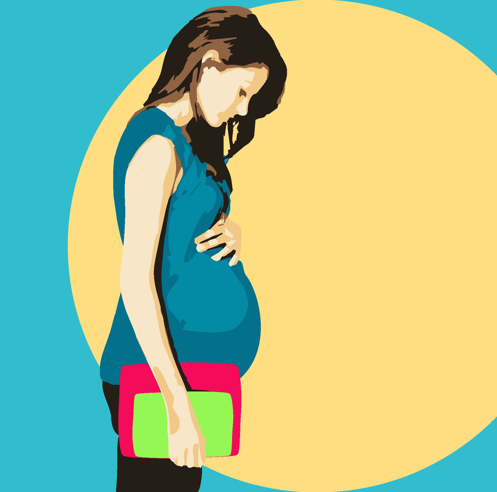 Pregnant teenager carrying books