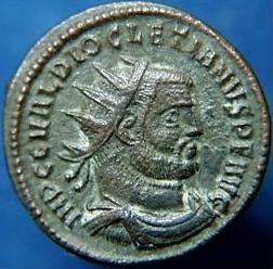 Moneda con el rostro de Diocreciano