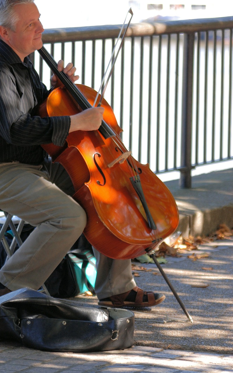 Hombre tocando el violonchelo 