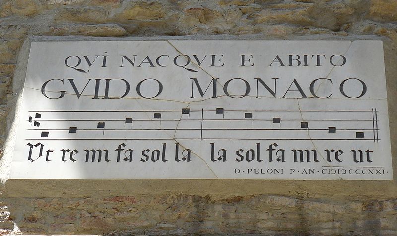 Bajorrelieve de la notación de Guido d’Arezzo